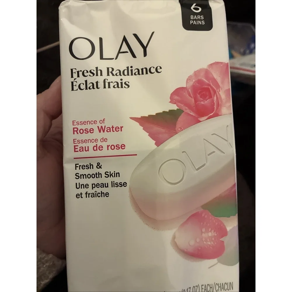 OLAY Fresh Radiance Rose Water Beauty Bar‎ Soap, 6 Bars Total 19 fl oz